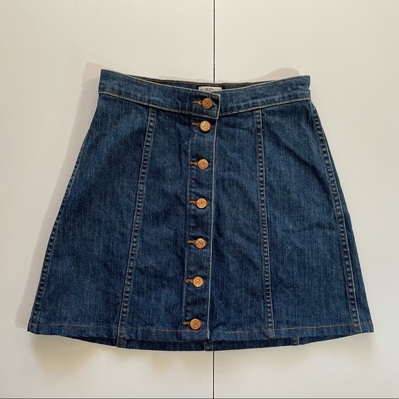 J. Crew Dresses & Skirts - J Crew Denim Skirt XS Flare Mini with Button down Size 26